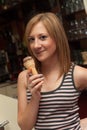 Waitress Eating Icecream