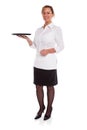 Waitress with empty tray