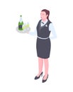Waitress Isometric Illustration