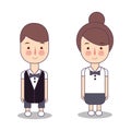 waitress professional work service staff hotel or restaurant boy and girl formal elegant uniform smile expression cute