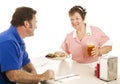 Waitress Serves Turkey Dinner