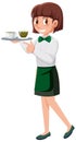 A waitress serving coffee and tea Royalty Free Stock Photo