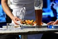 Waitress serving food