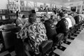 Waitress takes breakfast order at Peggy Sue's Americana Route 66 inspired diner in Yermo, California about eight miles outside of