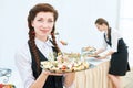 Waitress woman at restaurant catering event