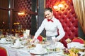 Waitress woman in restaurant Royalty Free Stock Photo