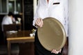 Waitress working in a hotel restaurant Royalty Free Stock Photo