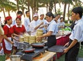 Waitresses ready to serve chinese dim sum