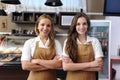 Waitresses working at a cafe Royalty Free Stock Photo