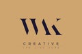 WAK abstract letter logo design Royalty Free Stock Photo