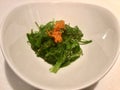 Wakame with fish roe. Japanese food.