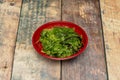 Wakame is smooth and with a meaty texture, it is easy to combine Royalty Free Stock Photo