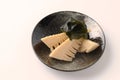 Wakatakeni simmered young bamboo shoots with wakame  seaweed japanese traditional cuisine Royalty Free Stock Photo