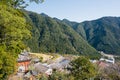 Beautiful scenic view from Kumano Nachi Taisha in Nachikatsuura, Wakayama, Japan Royalty Free Stock Photo