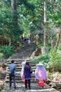 Daimonzaka slope on Kumano Kodo Nakahechi Route in Nachikatsuura, Wakayama, Japan. It is part of Royalty Free Stock Photo