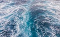 A Wake behind a ship on the sea surface Royalty Free Stock Photo