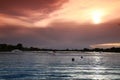 Wake Boarder Near Sunset Royalty Free Stock Photo