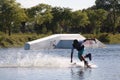 Wake Boarder Spray Royalty Free Stock Photo