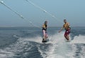 Wake boarders Royalty Free Stock Photo