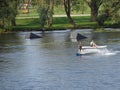 Wake-boarding Center Park With Springboard For Surfing Jumping. Water Sport Recreation and Entertainment Center