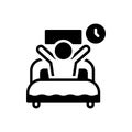 Black solid icon for Wake, arouse and up rouse