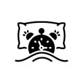 Black solid icon for Wake, arouse and pillow