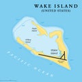 Wake Island, Wake Atoll, political map