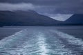 Wake of Isle of Tiree Ferry sailing down the Sound of Mull Royalty Free Stock Photo