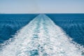 Wake made by cruise ship in the Tyrrhenian Sea Royalty Free Stock Photo