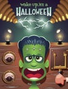 Wake up Frankenstein,it`s a Halloween vector illustration