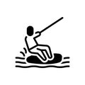Black solid icon for Wakeboard, sport and surfing Royalty Free Stock Photo