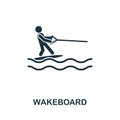 Wakeboard vector icon symbol. Creative sign from icons collection. Filled flat Wakeboard icon for computer and mobile