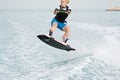 Wakeboarder in action Royalty Free Stock Photo