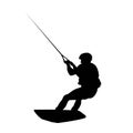 Wakeboarder from back_silhouette Royalty Free Stock Photo