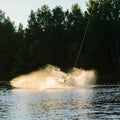 wakeboarder fall down Royalty Free Stock Photo