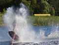 Wakeboarder making tricks Royalty Free Stock Photo