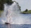 Wakeboarder making tricks Royalty Free Stock Photo