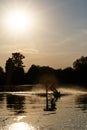 Wakeboarder silhouette against the sunset