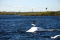 Wakeboarding on Chasewater Lake.