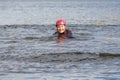 Wakeboarding. Girl wakeboarder falls into the water after an unsuccessful jump Royalty Free Stock Photo