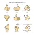 Wakeboarding hand signal