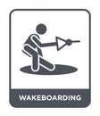 wakeboarding icon in trendy design style. wakeboarding icon isolated on white background. wakeboarding vector icon simple and