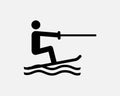 Wakeboarding Icon Wake Boarding Extreme Water Sports Activity Icon Vector Royalty Free Stock Photo