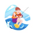 Wakeboarding isolated cartoon vector illustration. Royalty Free Stock Photo