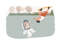 Wakeboarding isolated concept vector illustration. Royalty Free Stock Photo