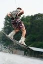 Wakeboarding Teen Boy Royalty Free Stock Photo