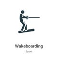 Wakeboarding vector icon on white background. Flat vector wakeboarding icon symbol sign from modern sport collection for mobile
