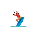 Wakeboarding. Vector Illustration.