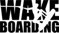 Wakeboarding word with silhouette