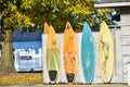 Wakeboards Along Fence by Lake